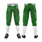 Custom Green White Pinestripe Stretch Practice Knickers Baseball Pants